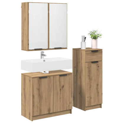 Set di mobili per il bagno con porta 3 pcs Rovere artigianale