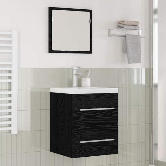 Armadio per Lavabo da Bagno con cassetto Nero 42 x 39 x 52 cm | homemem39