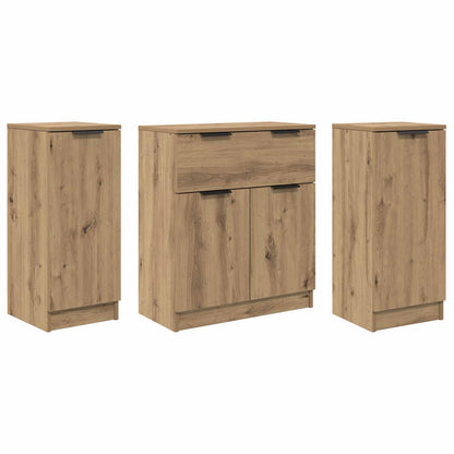 Credenza 3 pcs Rovere artigianale Legno multistrato