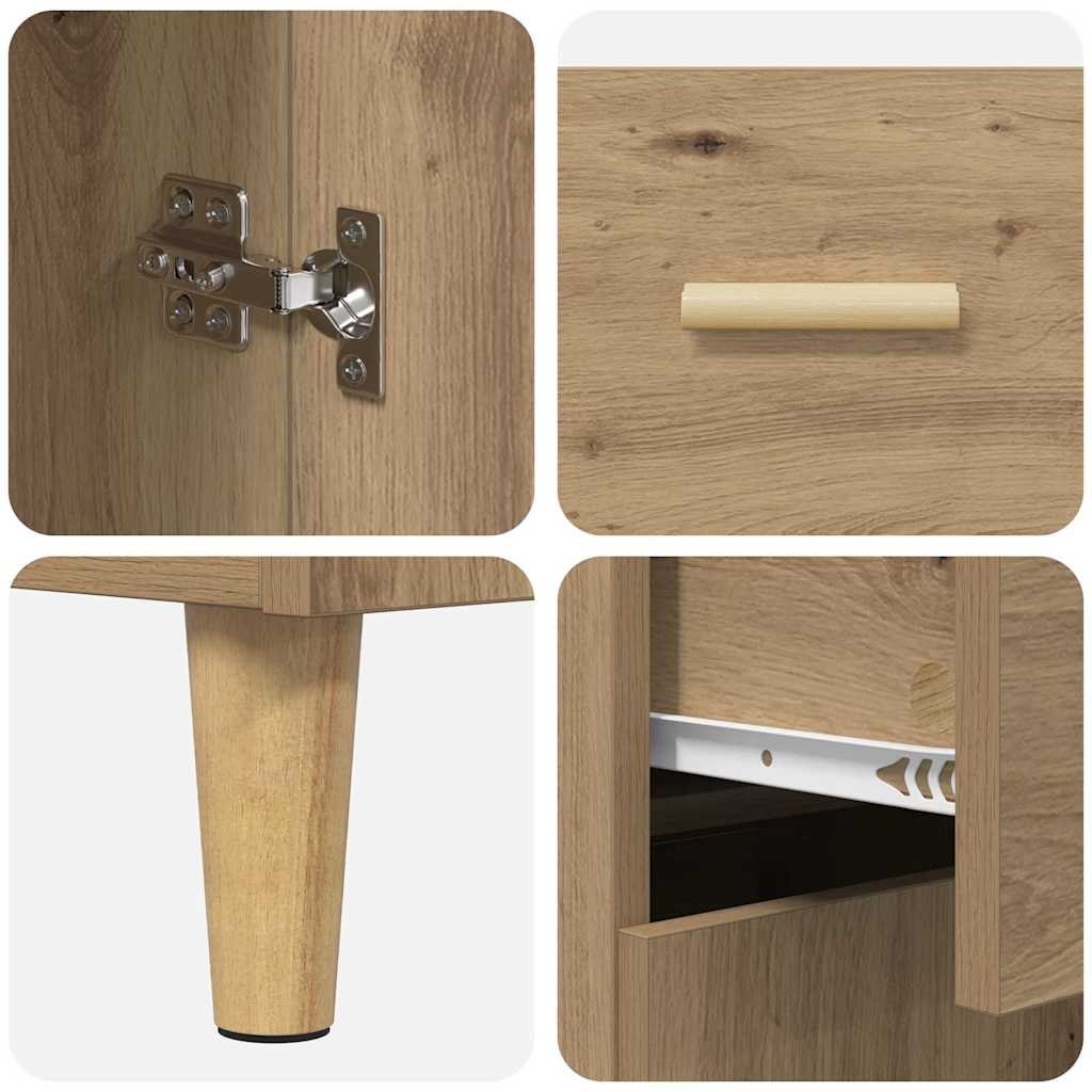 Credenza con cassetto Rovere artigianale 69,5 x 32,5 x 180 cm