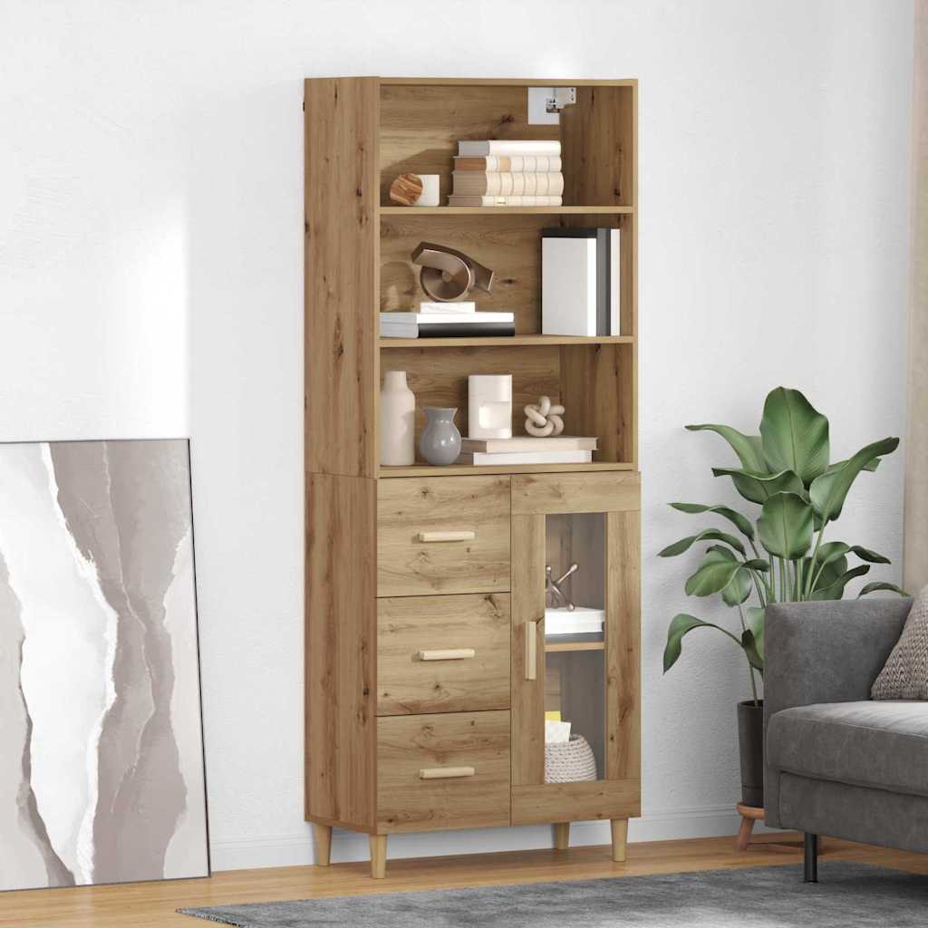 Credenza con cassetto Rovere artigianale 69,5 x 32,5 x 180 cm