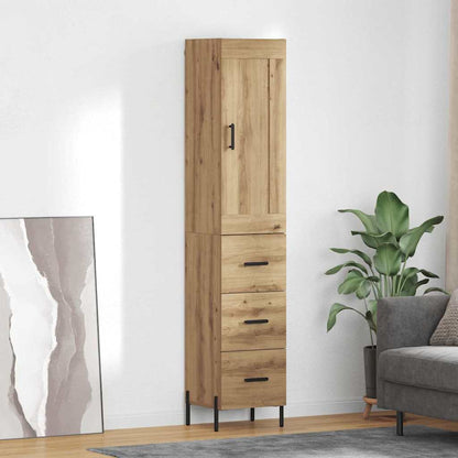 Credenza con cassetto Rovere artigianale 34,5 x 34 x 180 cm