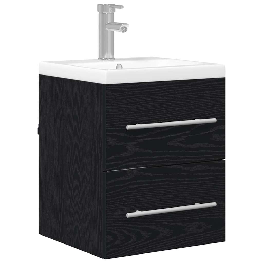 Armadio per Lavabo da Bagno Rovere Nero 41 x 38,5 x 48 cm | homemem39