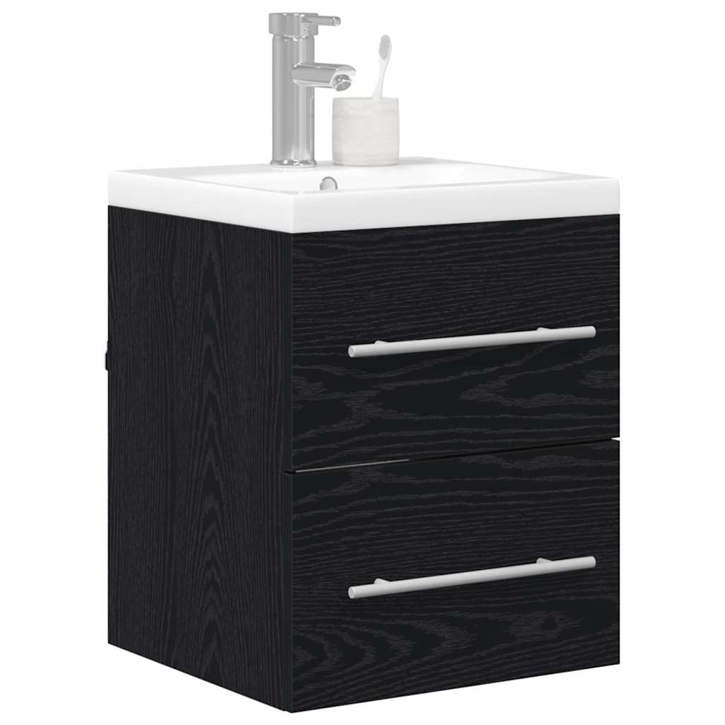 Armadio per Lavabo da Bagno Rovere Nero 41 x 38,5 x 48 cm | homemem39