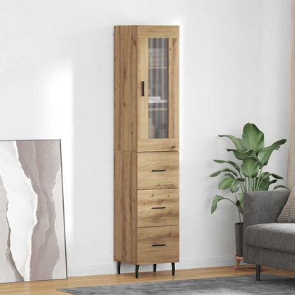 Credenza con cassetto Rovere artigianale 34,5 x 34 x 180 cm