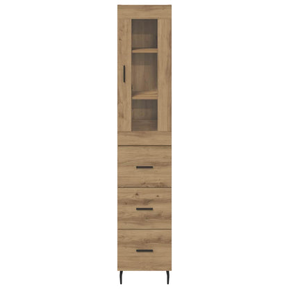 Credenza con cassetto Rovere artigianale 34,5 x 34 x 180 cm