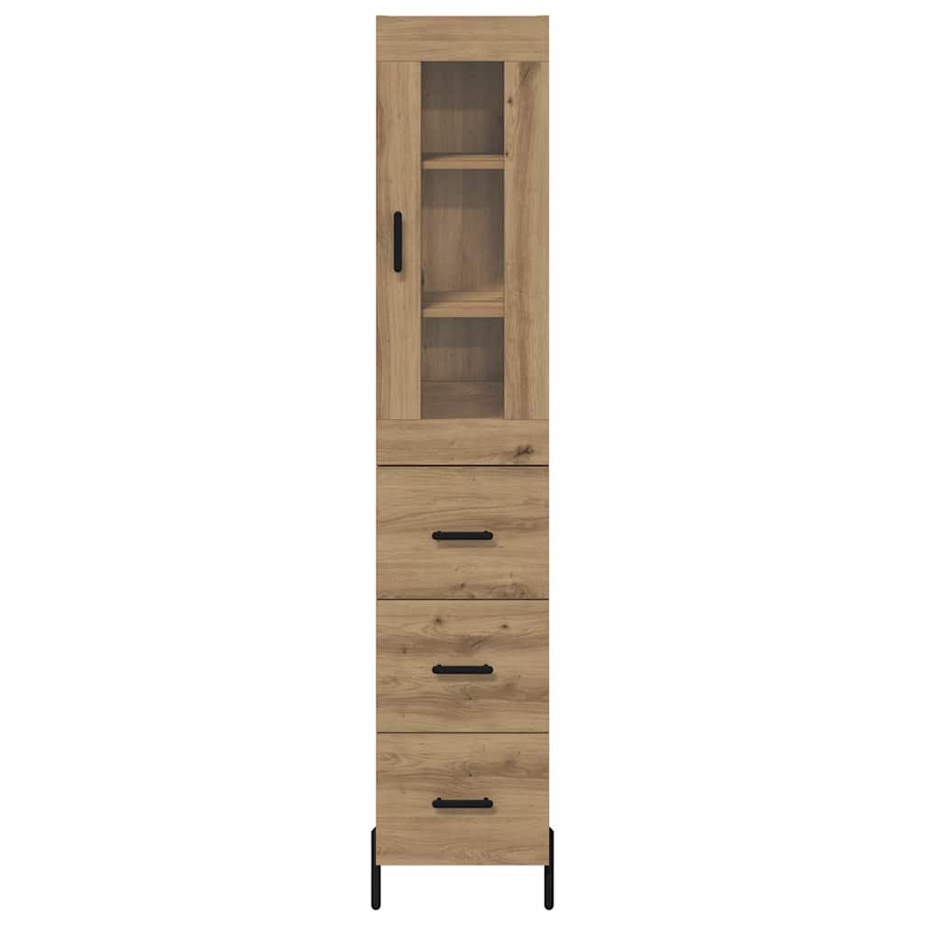 Credenza con cassetto Rovere artigianale 34,5 x 34 x 180 cm