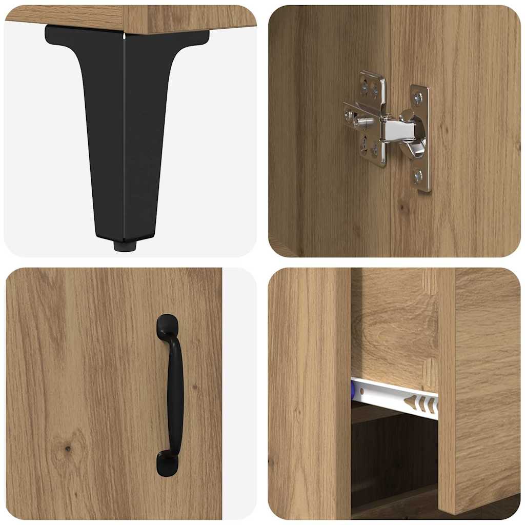 Credenza con cassetto Rovere artigianale 69,5 x 34 x 180 cm