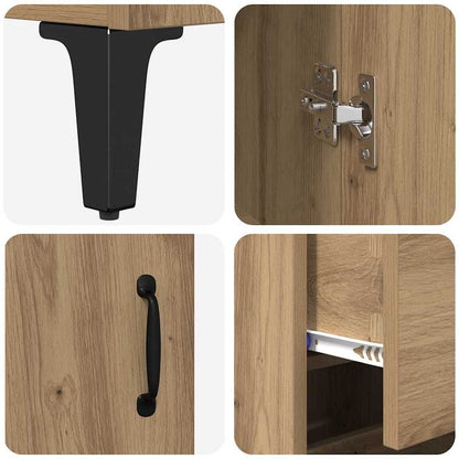 Credenza con cassetto Rovere artigianale 69,5 x 34 x 180 cm | homemem39