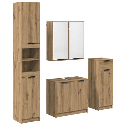 Set di mobili per il bagno con porta 4 pcs Rovere artigianale