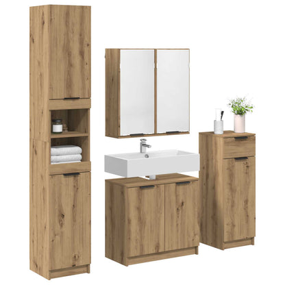 Set di mobili per il bagno con porta 4 pcs Rovere artigianale