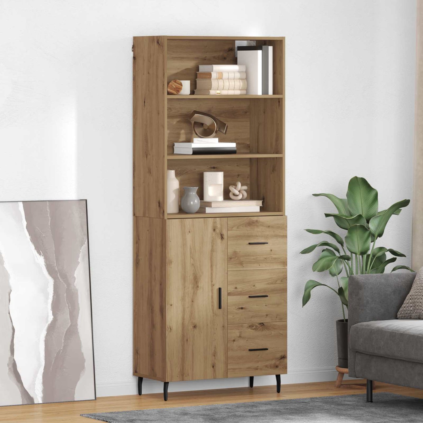 Credenza con cassetto Rovere artigianale 69,5 x 34 x 180 cm