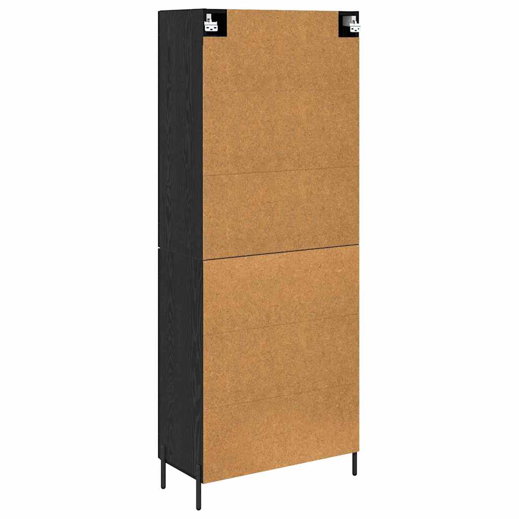 Credenza 2 pcs Rovere Nero Legno multistrato | homemem39