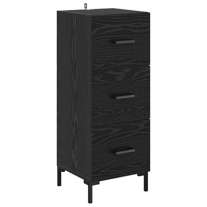 Credenza Rovere Nero 34,5 x 34 x 180 cm Legno multistrato