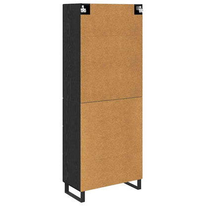 Credenza Rovere Nero 69,5 x 34 x 180 cm Legno multistrato | homemem39