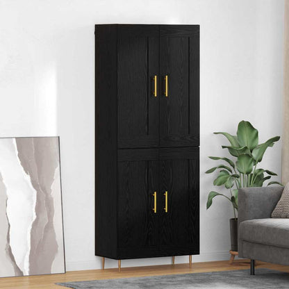 Credenza Rovere Nero 69,5 x 34 x 180 cm Legno multistrato