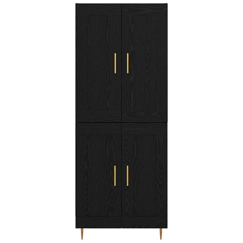 Credenza Rovere Nero 69,5 x 34 x 180 cm Legno multistrato