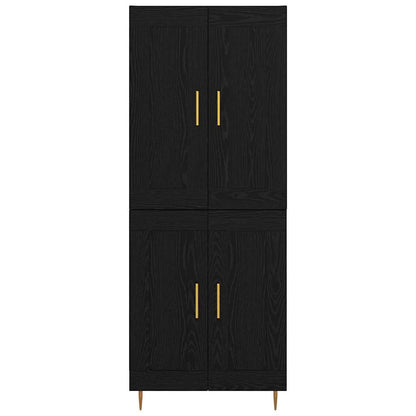 Credenza Rovere Nero 69,5 x 34 x 180 cm Legno multistrato