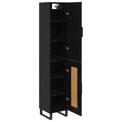 Credenza Rovere Nero 34,5 x 34 x 180 cm Legno multistrato