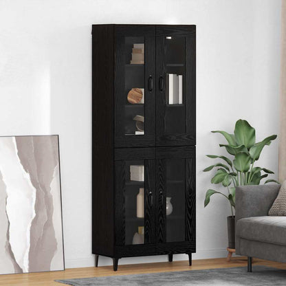 Credenza Rovere Nero 69,5 x 34 x 180 cm Legno multistrato