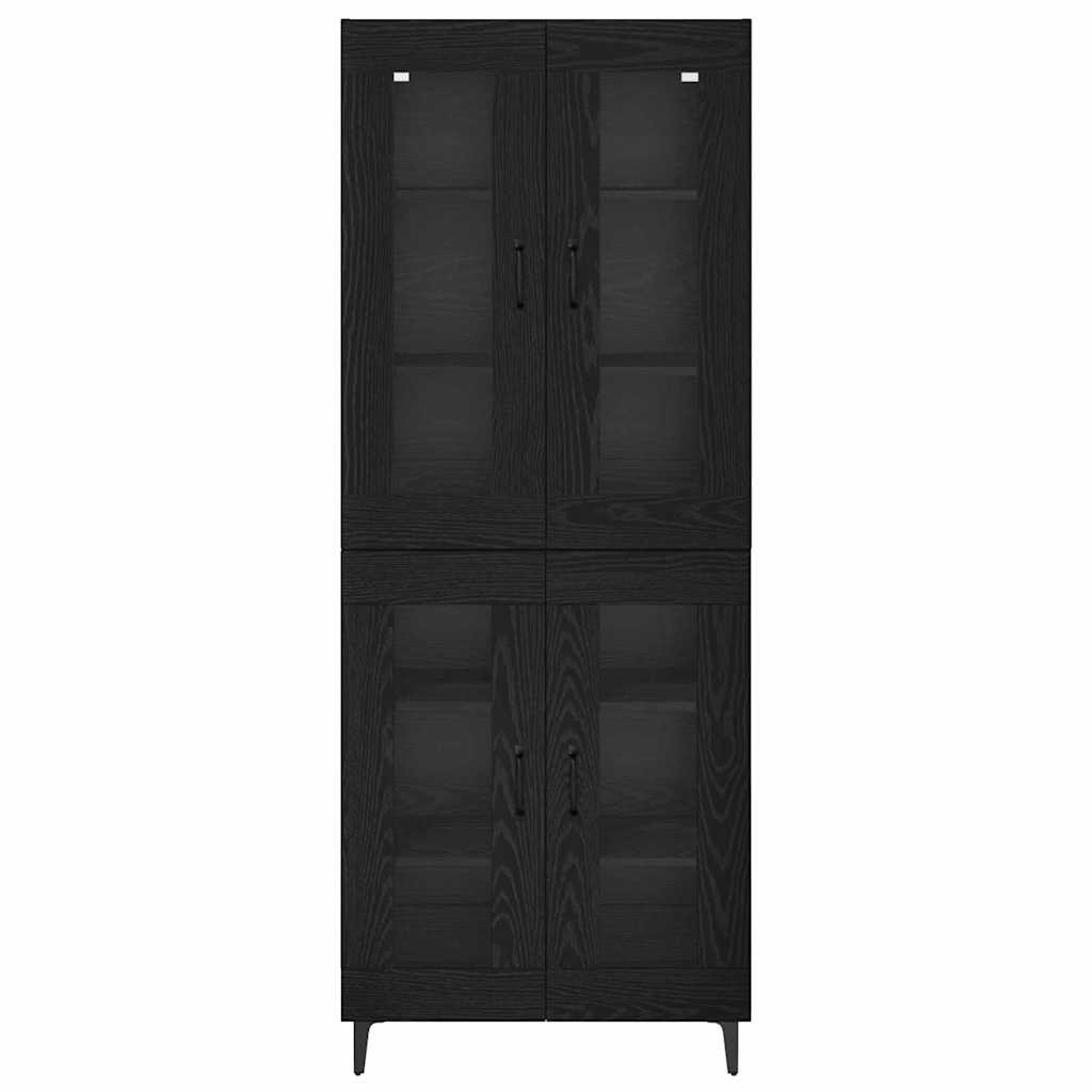 Credenza Rovere Nero 69,5 x 34 x 180 cm Legno multistrato