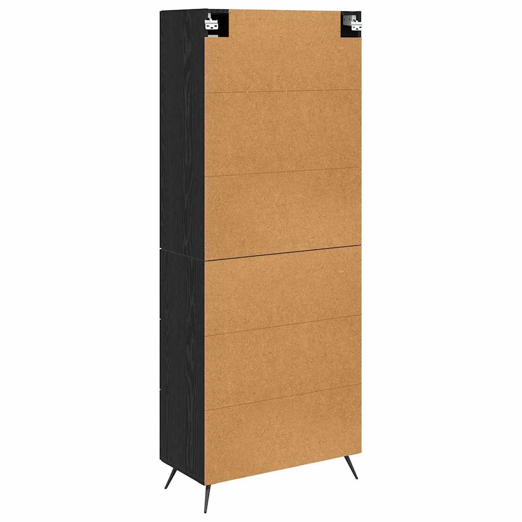 Armadietto alto con ripiano 2 pcs Rovere Nero Legno multistrato | homemem39