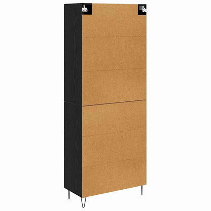 Credenza Rovere Nero 69,5 x 34 x 180 cm Legno ingegnerizzato