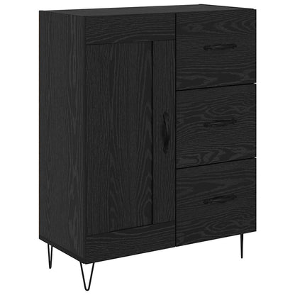 Credenza con cassetto Rovere Nero 69,5 x 34 x 180 cm
