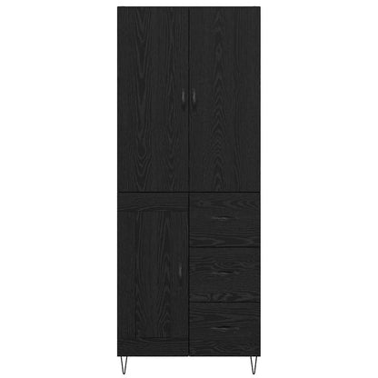 Credenza con cassetto Rovere Nero 69,5 x 34 x 180 cm