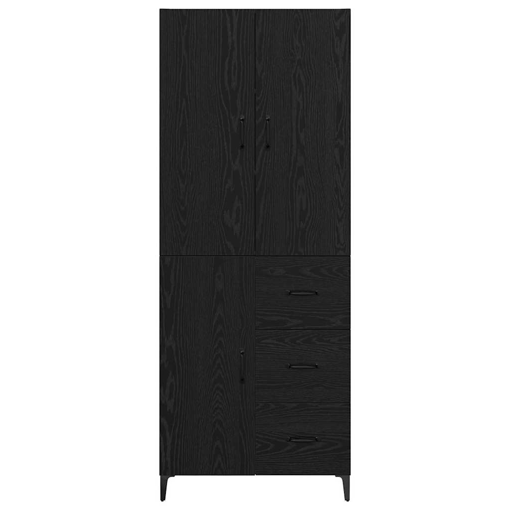 Credenza Rovere Nero 69,5 x 34 x 180 cm Legno multistrato