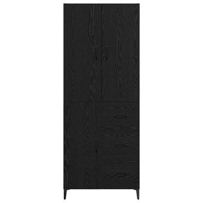 Credenza Rovere Nero 69,5 x 34 x 180 cm Legno multistrato