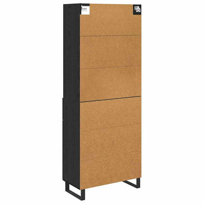 Credenza con cassetto 2 pcs Rovere Nero Legno multistrato | homemem39