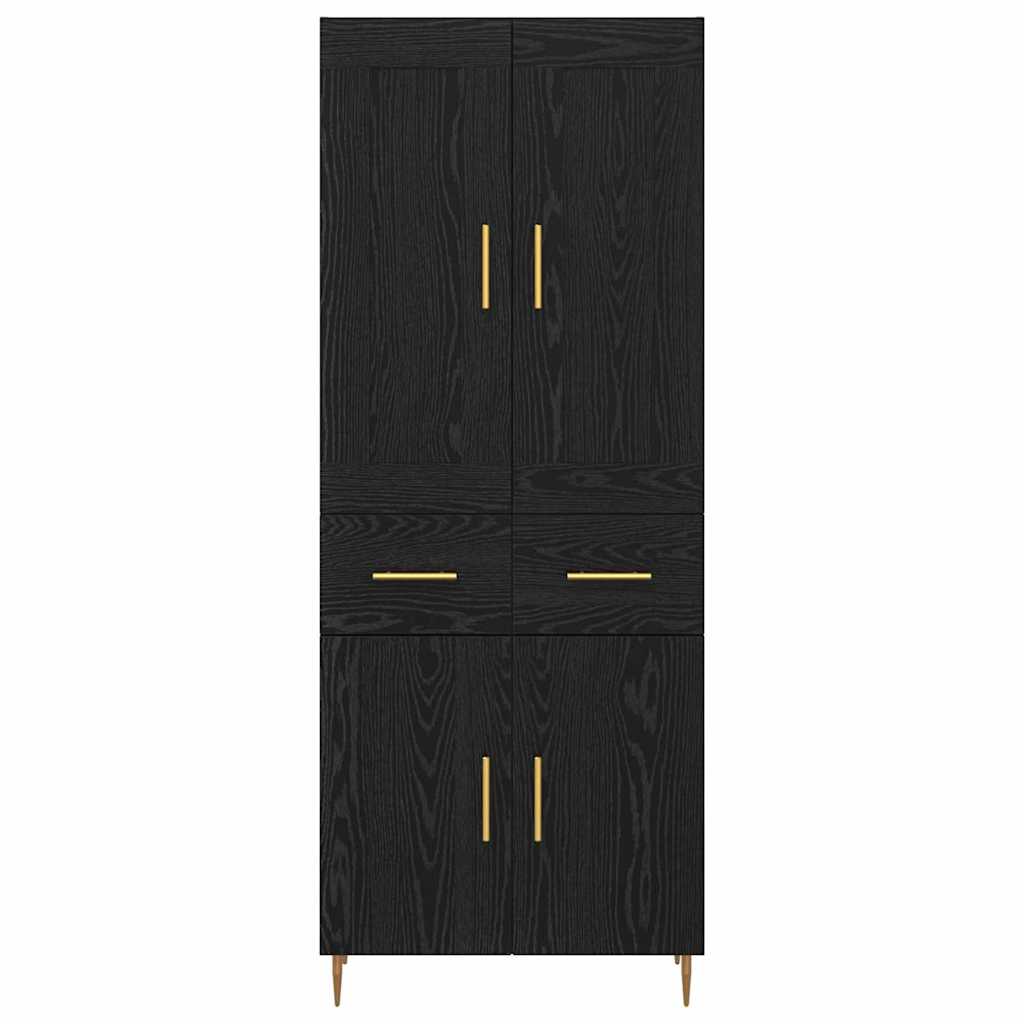 Credenza Rovere Nero 69,5 x 34 x 180 cm Legno multistrato