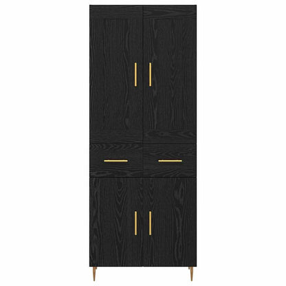 Credenza Rovere Nero 69,5 x 34 x 180 cm Legno multistrato