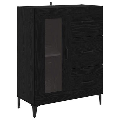 Credenza Rovere Nero 69,5 x 34 x 180 cm Legno multistrato