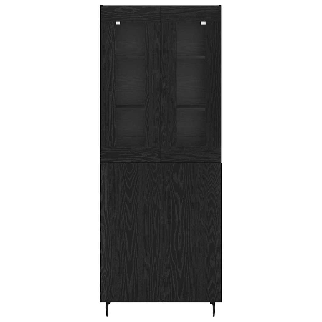 Credenza Rovere Nero 69,5 x 34 x 180 cm Legno multistrato