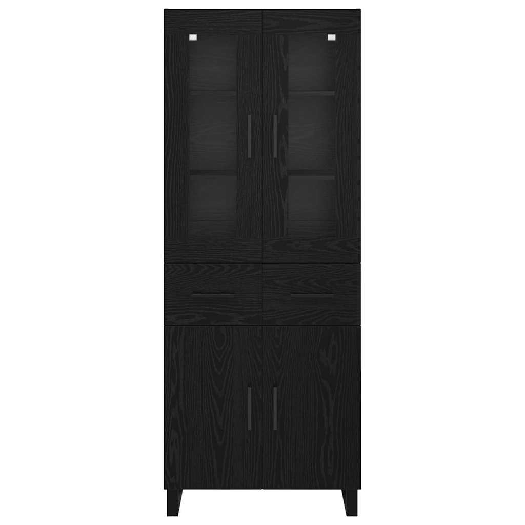 Credenza Rovere Nero 69,5 x 34 x 180 cm Legno multistrato