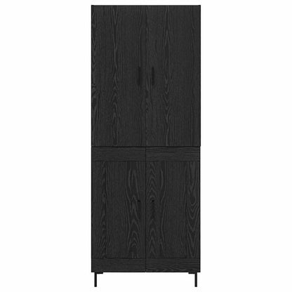 Credenza Rovere Nero 69,5 x 34 x 180 cm Legno multistrato