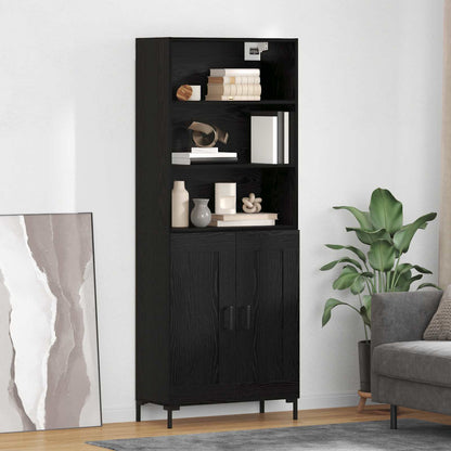 Credenza Rovere Nero 69,5 x 34 x 180 cm Legno multistrato