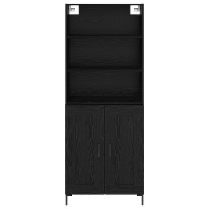 Credenza Rovere Nero 69,5 x 34 x 180 cm Legno multistrato