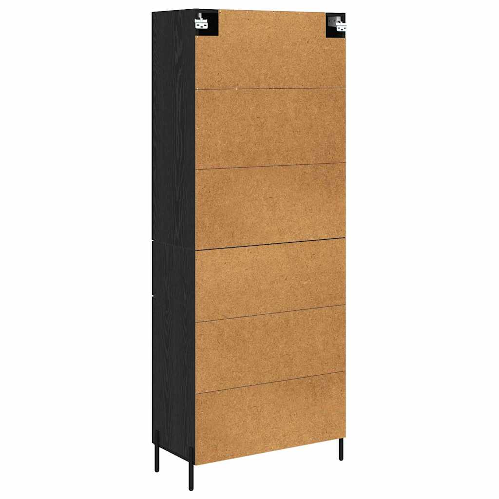 Credenza Rovere Nero 69,5 x 34 x 180 cm Legno multistrato | homemem39