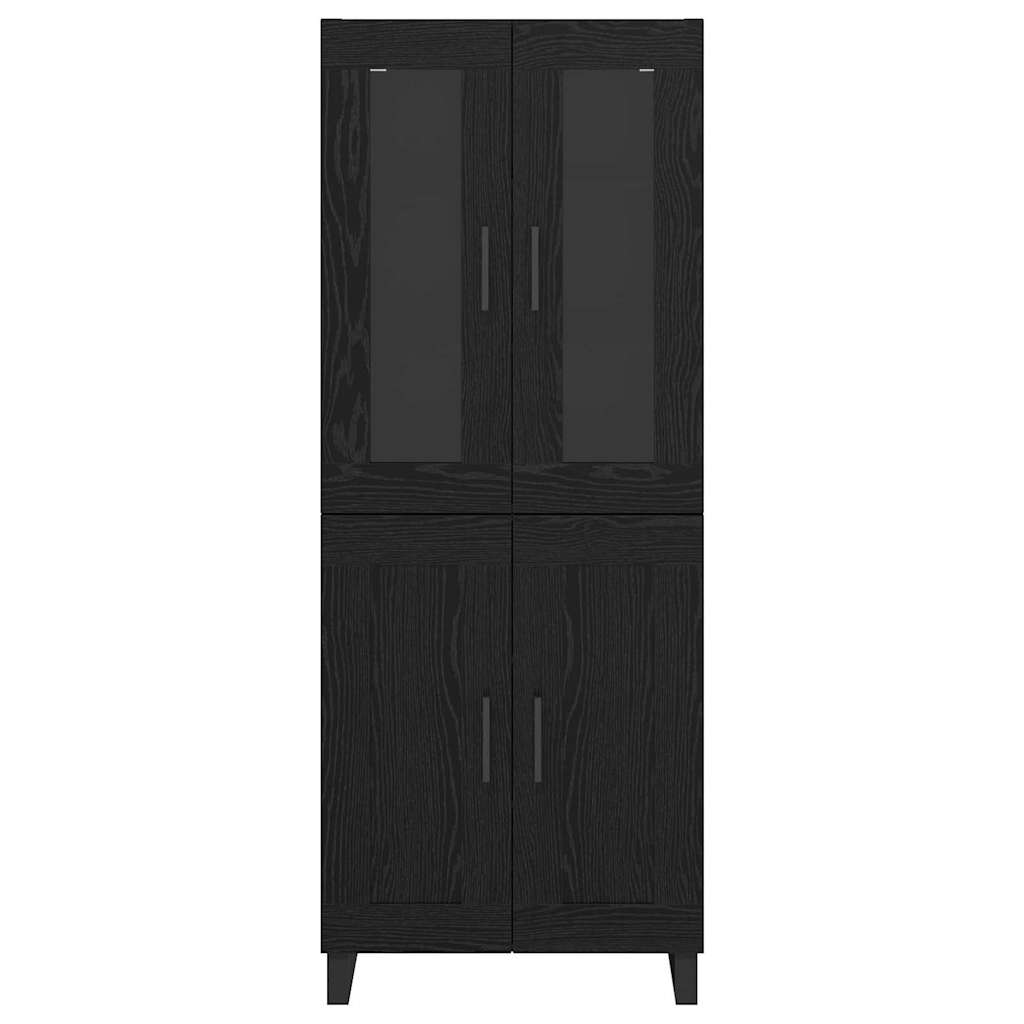 Credenza Rovere Nero 69,5 x 34 x 180 cm Legno multistrato