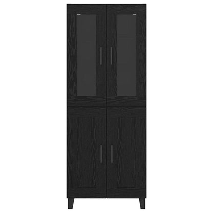 Credenza Rovere Nero 69,5 x 34 x 180 cm Legno multistrato