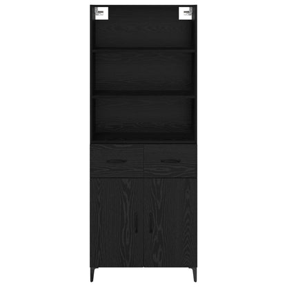 Credenza Rovere Nero 69,5 x 34 x 180 cm Legno multistrato