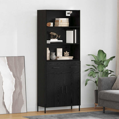 Credenza Rovere nero 69,5 x 34 x 180 cm Legno multistrato