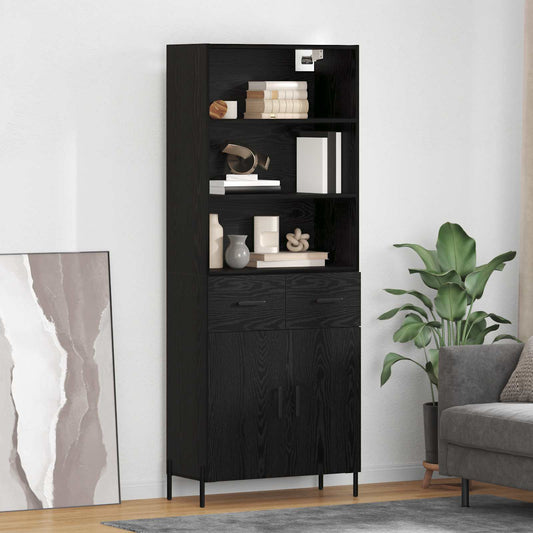 Credenza Rovere nero 69,5 x 34 x 180 cm Legno multistrato