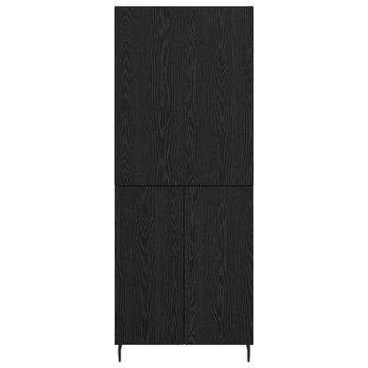 Credenza 2 pcs Rovere nero Legno Stratificato e Vetro
