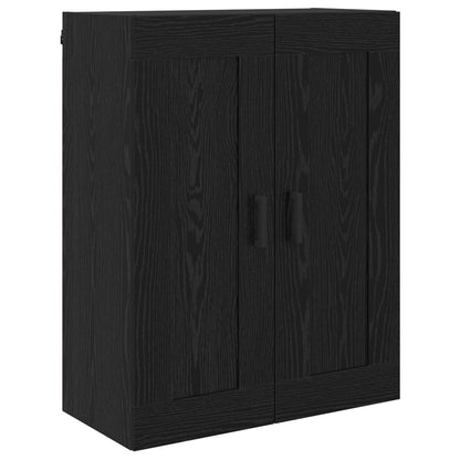 Credenza 2 pcs Rovere Nero Legno multistrato