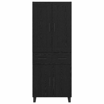 Credenza Montaggio a parete 2 pcs Rovere Nero Legno multistrato