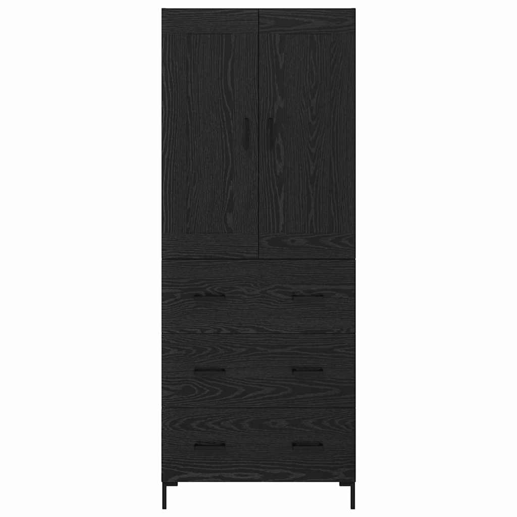 Credenza Rovere Nero 69,5 x 34 x 180 cm Legno multistrato